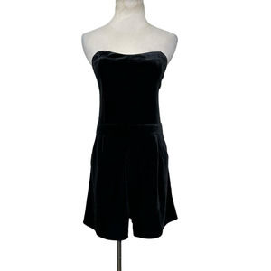 Mare Mare black velvet strapless romper size M